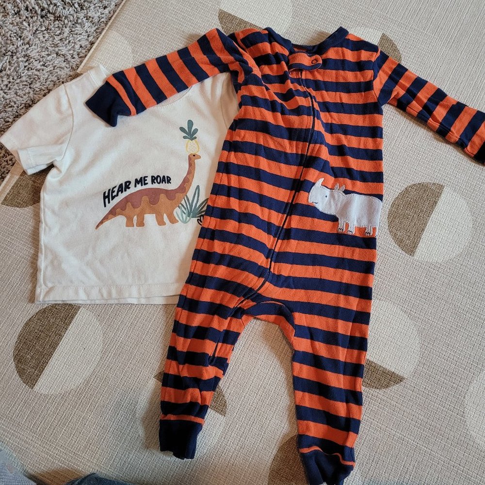 6-9 month Dino Tee and PJs